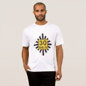 Vet 30 kmh snelheidslimiet Sunburst verkeersbord T-shirt (Voorkant volledig)
