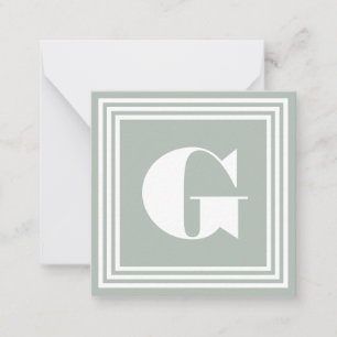 Vet 3 Lijst monogram   Asgrijs en wit Notitiekaartje
