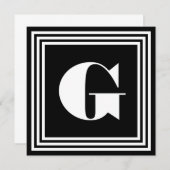 Vet 3 Lijst monogram | Zwart-wit (Voorkant / Achterkant)