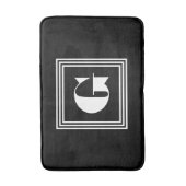 Vet 3 Lijst monogram | Zwart-wit Badmat (Voorkant Verticaal)