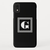 Vet 3 Lijst monogram | Zwart-wit Case-Mate iPhone Case (Achterkant)