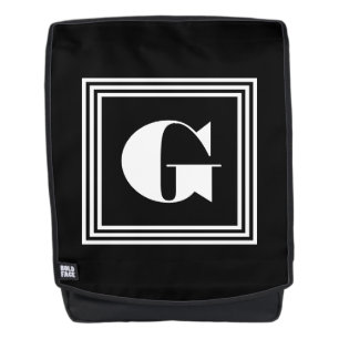 Vet 3 Lijst monogram Zwart-wit Rugtassen