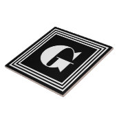 Vet 3 Lijst monogram | Zwart-wit Tegeltje (Zijkant)