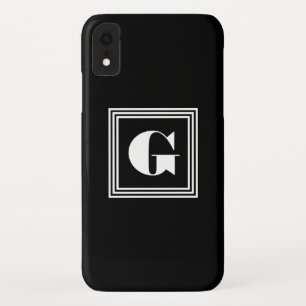 Vet 3-raam monogram Zwart & Wit iPhone XR Hoesje