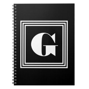 Vet 3-raam monogram Zwart & Wit Notitieboek