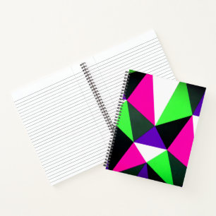 Vet 80s kleurenblok Neon Green Roze Paars Notitieboek