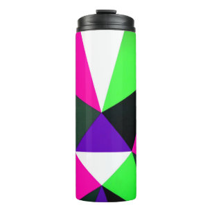 Vet 80s kleurenblok Neon Green Roze Paars Thermosbeker