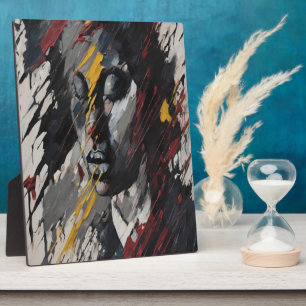 Vet Abstract expressionistisch portret van moderne Fotoplaat