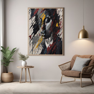 Vet Abstract expressionistisch portret van moderne Perfect Poster
