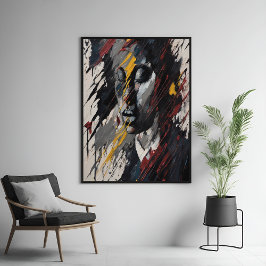Vet Abstract expressionistisch portret van moderne Poster