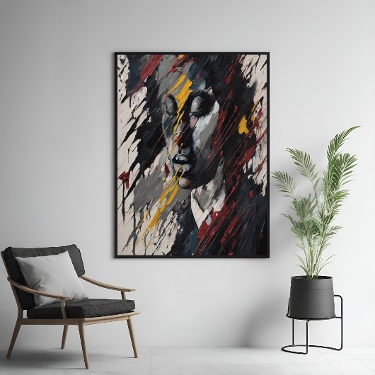 Vet Abstract expressionistisch portret van moderne Poster