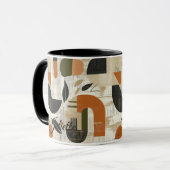 Vet Abstract - gepersonaliseerde rustieke aards Mok (Voorkant links)