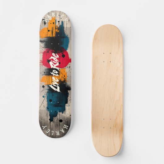 Vet Abstract kleurenblok - Live to Ride-ontwerp Skateboard (Voorkant)