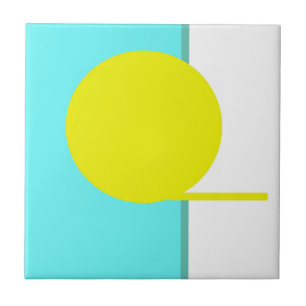 Vet Abstract Kunstcirkel Turquoise Green Yellow Tegeltje