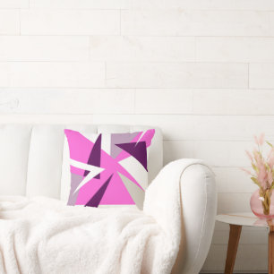 Vet Abstract Paars Roze Grijs Kussen