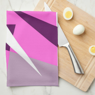 Vet Abstract Paars roze grijs wit Theedoek