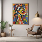 Vet Abstract Portret - Expressionisme Kunst Poster