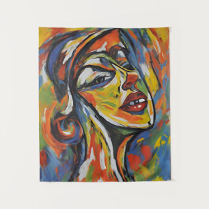 Vet Abstract Portret - Expressionisme Kunst Wandkleed