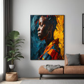 Vet Abstract Portret Levendig Expressionisme Kunst Poster