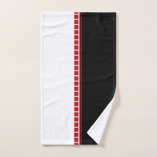 Vet Abstract zwart wit en rood patroon Bad Handdoek (Handdoek)