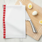 Vet Abstract zwart wit en rood patroon Theedoek (Quarter Fold)