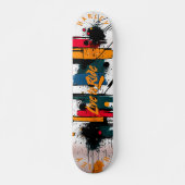 Vet Abstracte penseelstreek - Live to Ride-ontwerp Skateboard (Voorkant)