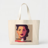 Vet Abstracte Vrouw VURIG & FABULOUS Modern Grote Tote Bag (Voorkant)
