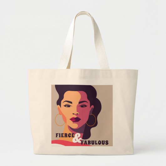 Vet Abstracte Vrouw VURIG & FABULOUS Modern Grote Tote Bag (Voorkant)