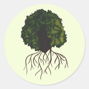 Vet Afro Beauty Digitale Collage Portret Ronde Sticker