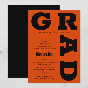 Vet AFSTUDEERDER Zwart op Oranje Afstuderen Aankondiging