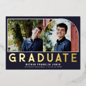 Vet Afstuderen Arch Foto Folie Uitnodiging (Voorkant)