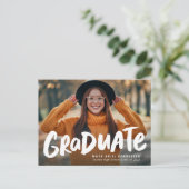 Vet afstuderen foto afstuderen briefkaart uitnodig (Staand voorkant)