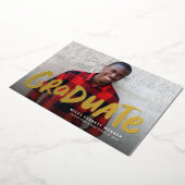 Vet afstuderen modern één foto-afstuderen folie uitnodiging (Gedraaid)