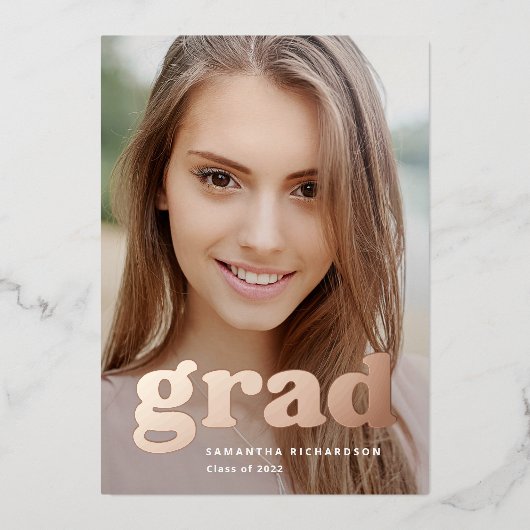 Vet Afstuderen | Modern Two Photo 2022 Afstuderen Folie Uitnodiging (Voorkant)