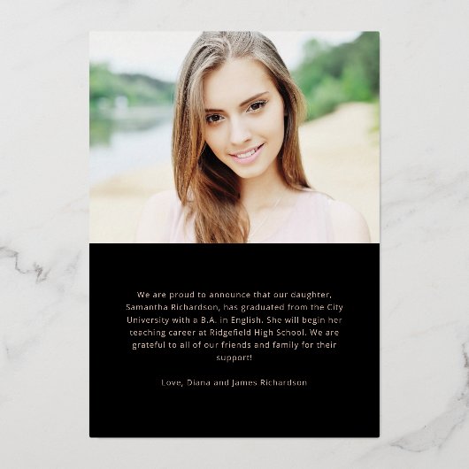 Vet Afstuderen | Modern Two Photo 2022 Afstuderen Folie Uitnodiging (Achterkant)