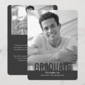 Vet Afstuderen, Modern typografie foto's afstudere Aankondiging (Voorkant / Achterkant)