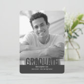 Vet Afstuderen, Modern typografie foto's afstudere Aankondiging (Staand voorkant)