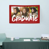 Vet afstuderen moderne drie foto's rood afstuderen spandoek (Beurs)