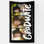 Vet afstuderen moderne drie foto's zwart afstudere spandoek (Verticaal)