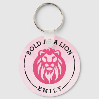 Vet als een leeuwige Sleutelhanger, roze leeuw Sleutelhanger