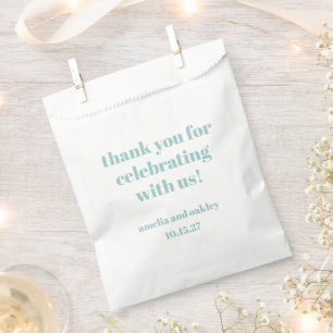 Vet Aqua Blue Retro Custom Wedding Bedankt Bedankzakje