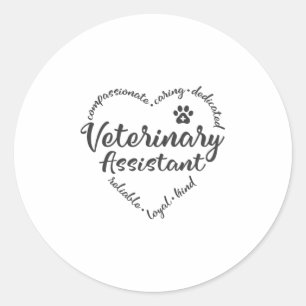 Vet-assistent, dierenarts-assistent ronde sticker