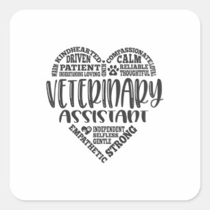 Vet-assistent, dierenarts-assistent vierkante sticker