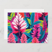 Vet Astilbe Bloemen Pop Art Pattern Briefkaart (Voorkant / Achterkant)