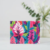 Vet Astilbe Bloemen Pop Art Pattern Briefkaart (Staand voorkant)