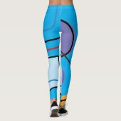 Vet Azure Blue Abstract Print Leggings (Achterkant)