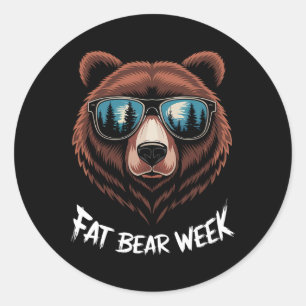 Vet Beer Week Retro Beer Zonnebril Natuur liefhebb Ronde Sticker