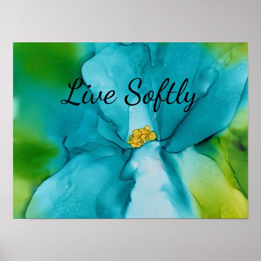 Vet blauw Abstract ventilator Poster Typografie (Voorkant)