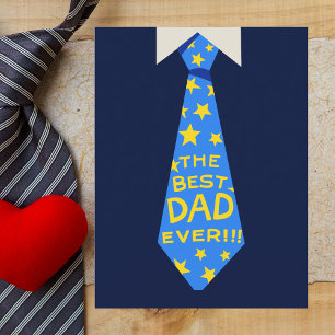 Vet blauw en geel "Beste vader ooit" Vaderdag Briefkaart