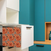 Vet blauw en rood blad patroon decoupage tissuepapier